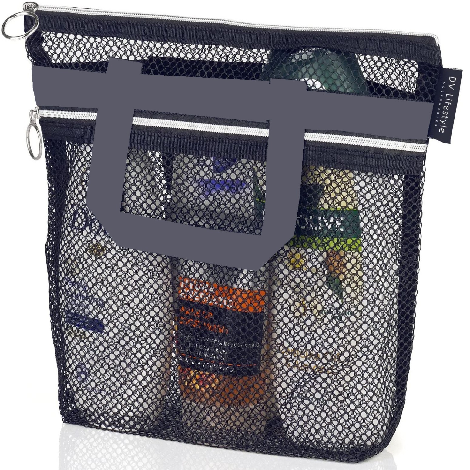 Picture of Travel Wash Bag Shower Handbag Transparent Mesh Makeup Bag Storage Bag Travel Wash Bag Beach Bag