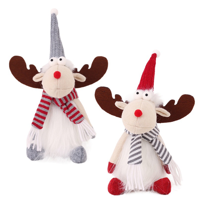 Cross-border New Christmas Decorations Ins Style Cute Elk Doll Ornaments Christmas Party Window Decoration