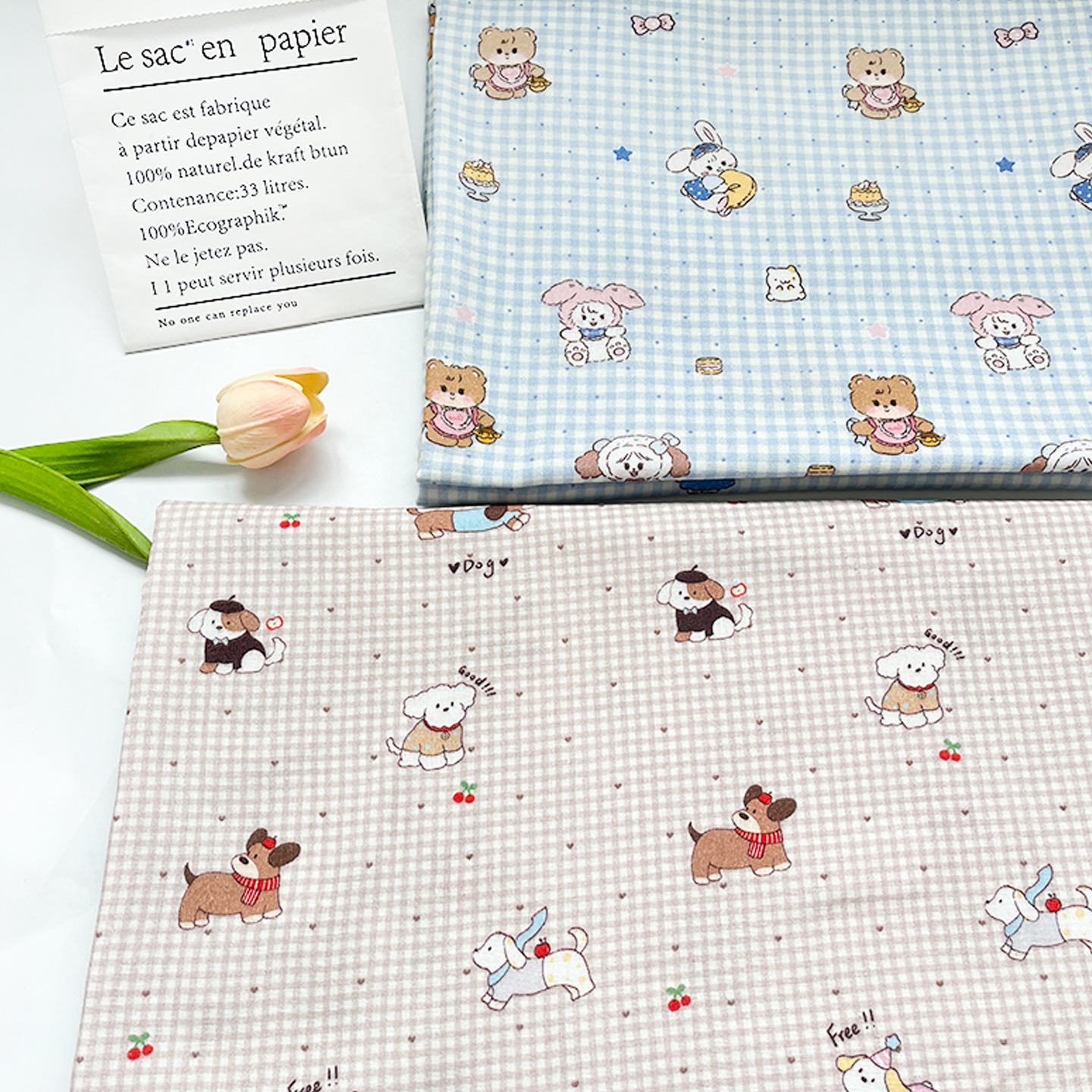 Plaid Polka Dot Fabric Baby Summer Anti-Mosquito Pants Clothing Home Clothes Saliva Towel Bath Towel Fabric Bamboo Fiber Gauze