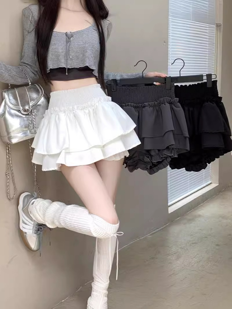 French Ballet Style Skirt Women's Summer New High Waist Slimming Petite Cake Skirt A- Line Puff Short Skirt