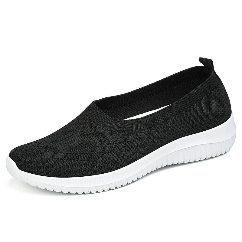 Picture of Women's Shoes 2025 New Style Breathable Fly-Knit Casual Shoes Soft Sole Large Size Cloth Shoes Lightweight Slip-On Mom Shoes