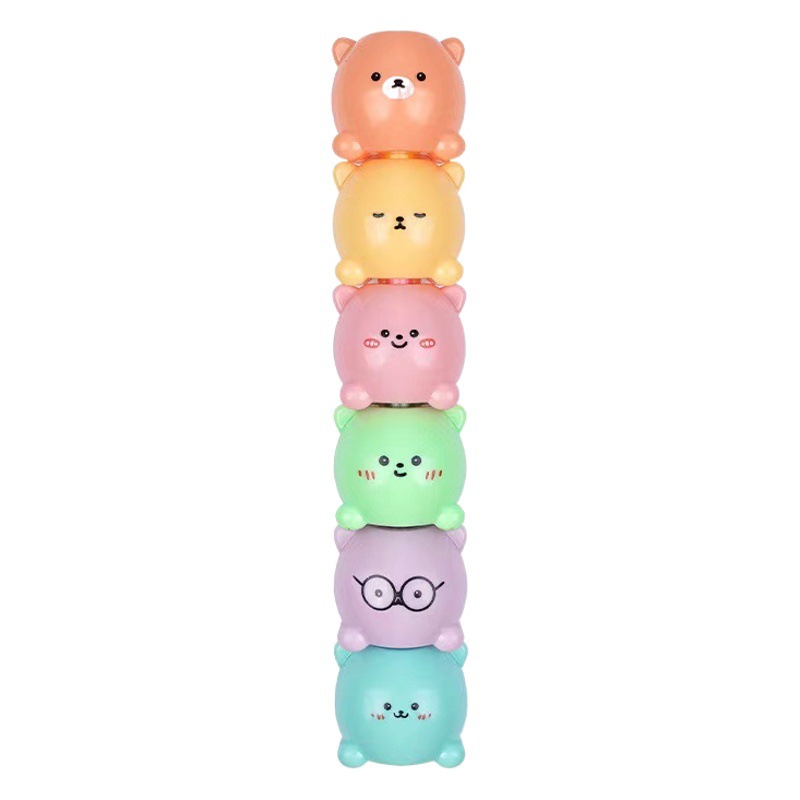 Cute Fat Ding Bear Shape Stitching Building Blocks Highlighter Girls Gift Mark Graffiti Hand Account Mark