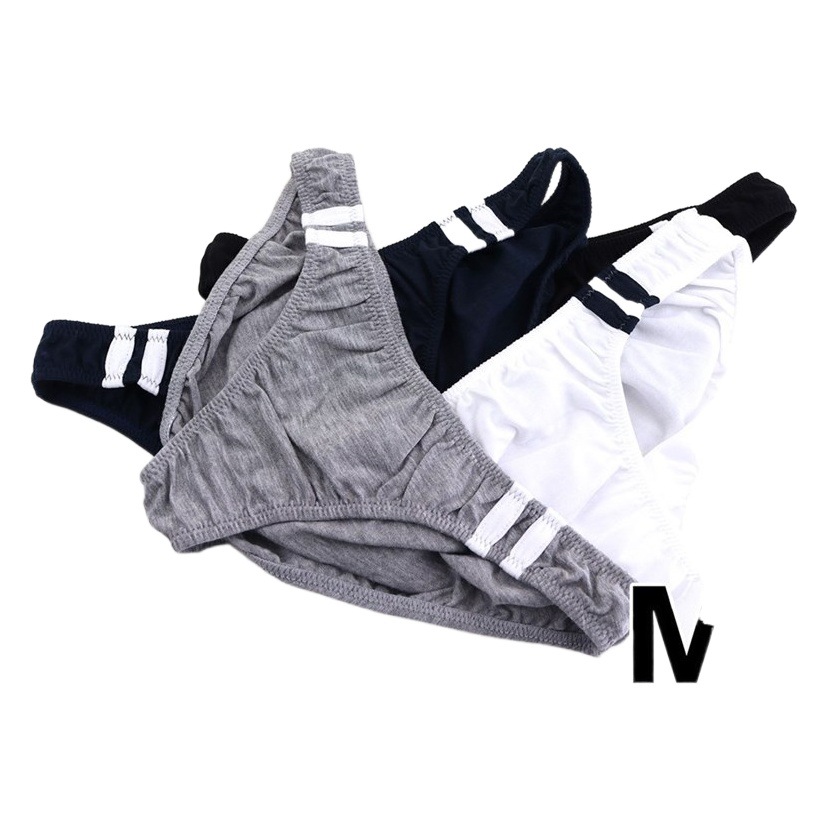 Men's briefs cotton fabric side double color matching sexy breathable Men's bikini underwear low waist