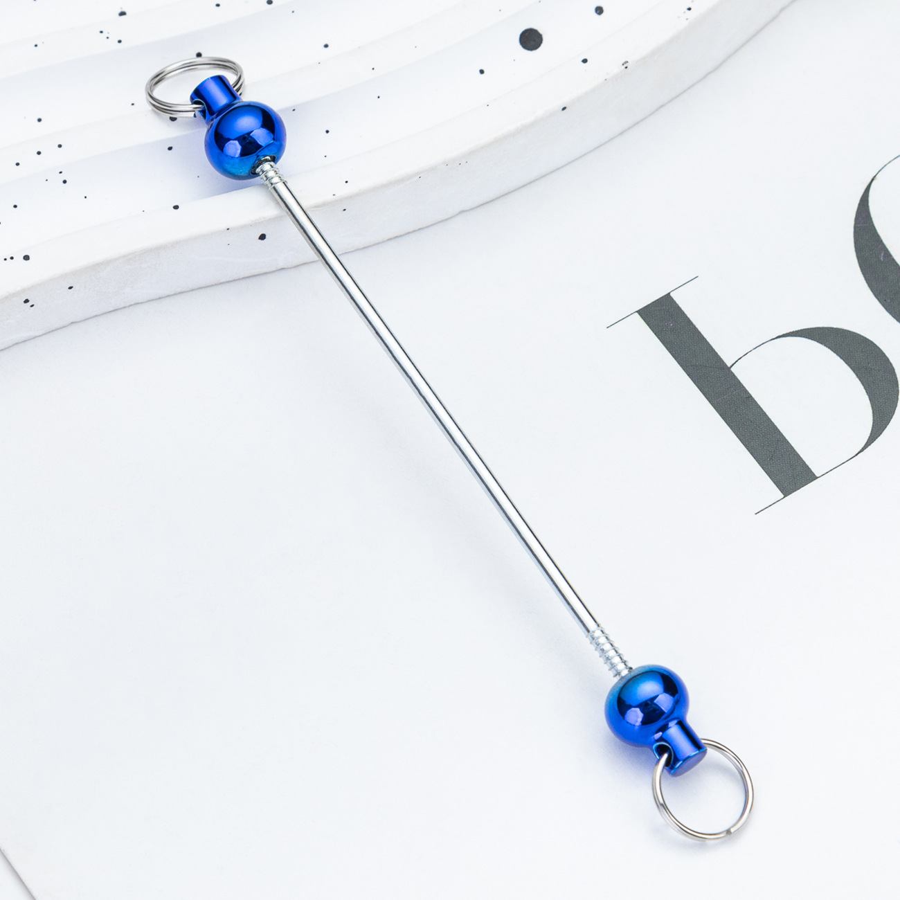 Picture of Creative New diy beaded pole gradient color beaded keychain pole accessories pendant in stock wholesale