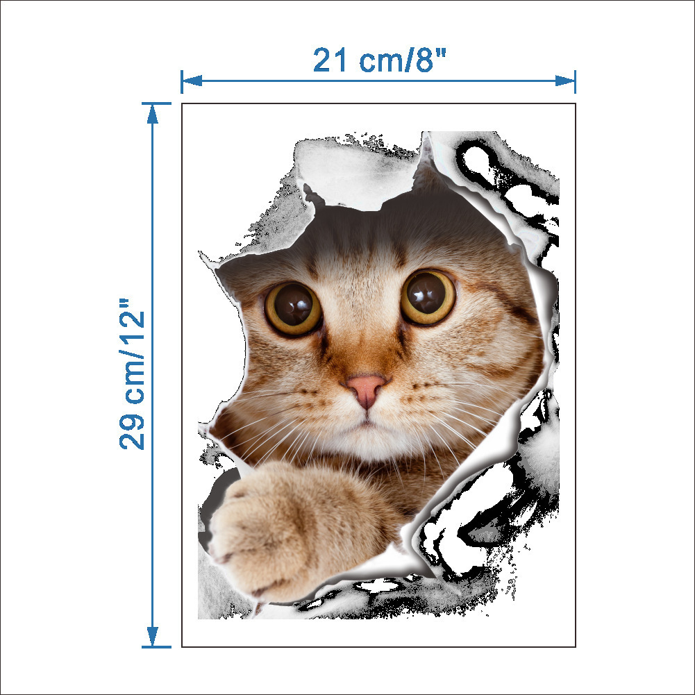 Picture of Cross-border New Creative 14109 Kitten 14110 Puppy Wall Decorative Wall Stickers Toilet Toilet Stickers