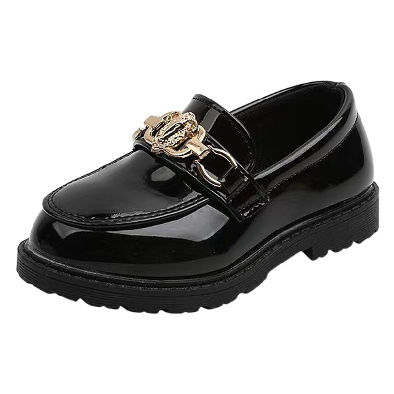 2025 Spring New Children's Shoes Girls' Small Leather Shoes Soft Sole Princess Shoes British Style Student Performance Shoes Trbottomy