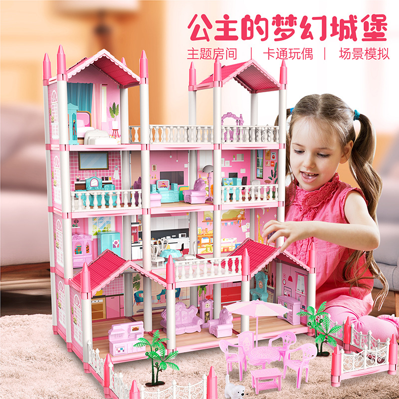 Picture of Cross-Border Assembled DIY House Castle Princess House Model Toy House Educational Doll House Girl Play House Set
