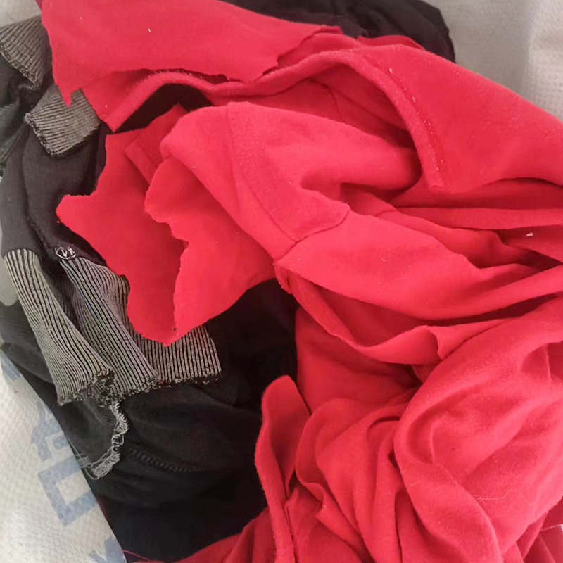 Picture of Mixed-Color Pure Cotton Industrial Wiping Cloths, Rags, Waste Cloth Scraps, Absorbent for Water and Oil, Sold by the Pound