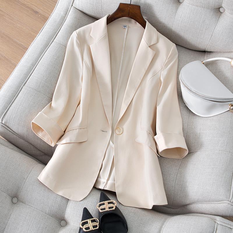 Picture of Small Suit Jacket Women's Three-Quarter Sleeve Spring and Summer New Korean Style Slim Fit Suit Women's Top