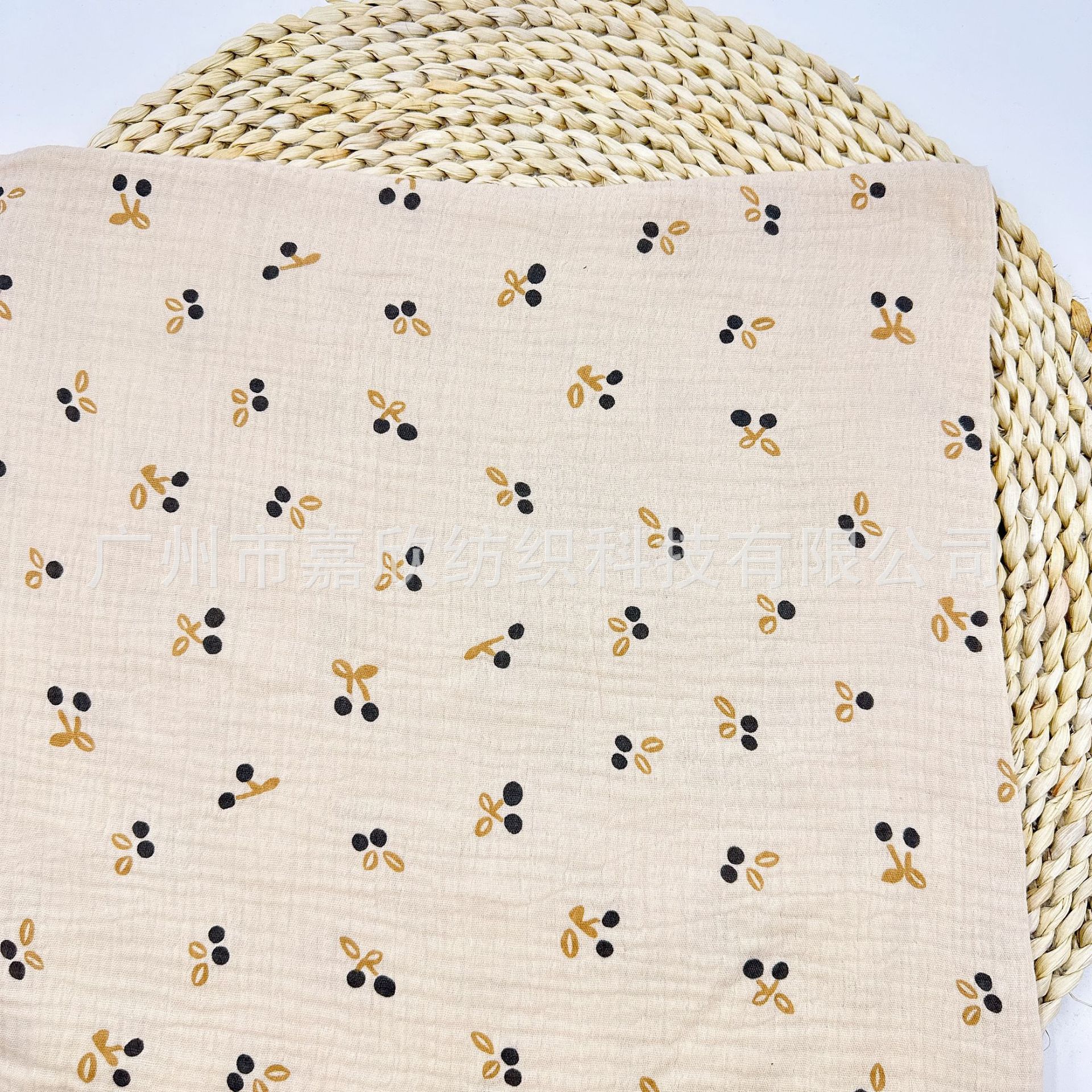 Double-Layer Yarn Fabric Plain Fine Cloth All-Cotton Gauze Bubble Cotton Cloth Baby Moon Clothes Home Clothes Fabric