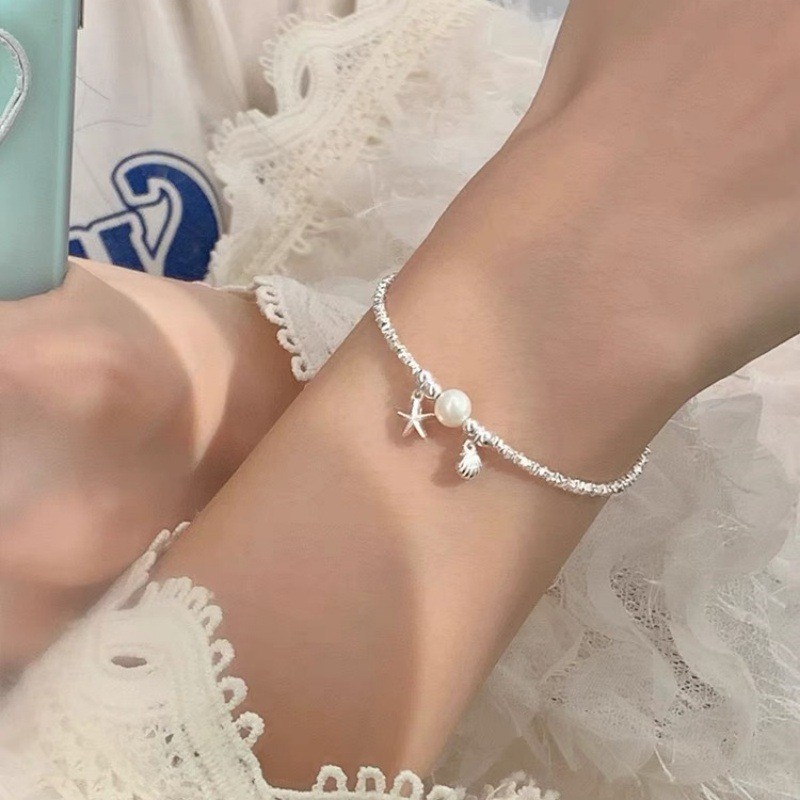 Broken Silver Pearl Bracelet Women's Beautiful Elegant Niche Simple High-end All-match Sweet Sea Mercury Shell Jewelry
