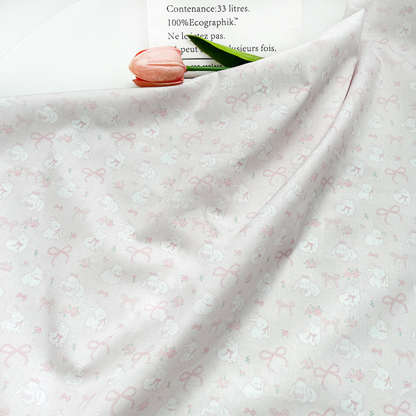Bow Bunny Cotton 60 Count Poplin Digital Printing Fabric Clothing Women's Dress Shirt Skirt Fabric