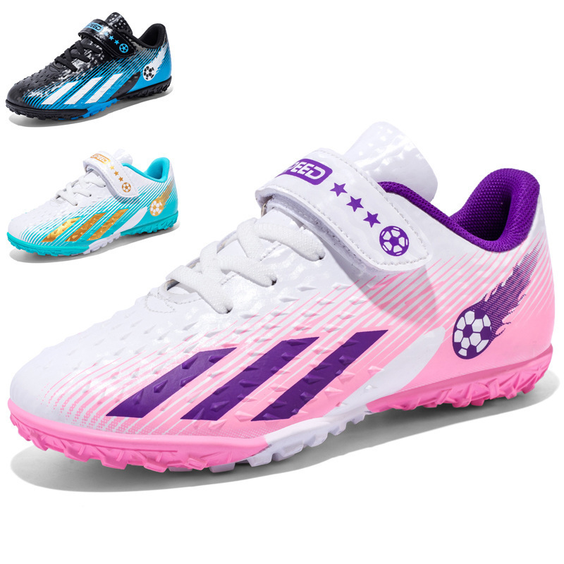 Picture of Spring and Summer New Children's Velcro Soccer Shoes for Middle-Aged and Older Children, Boys and Girls, Student Competition Training Sneakers