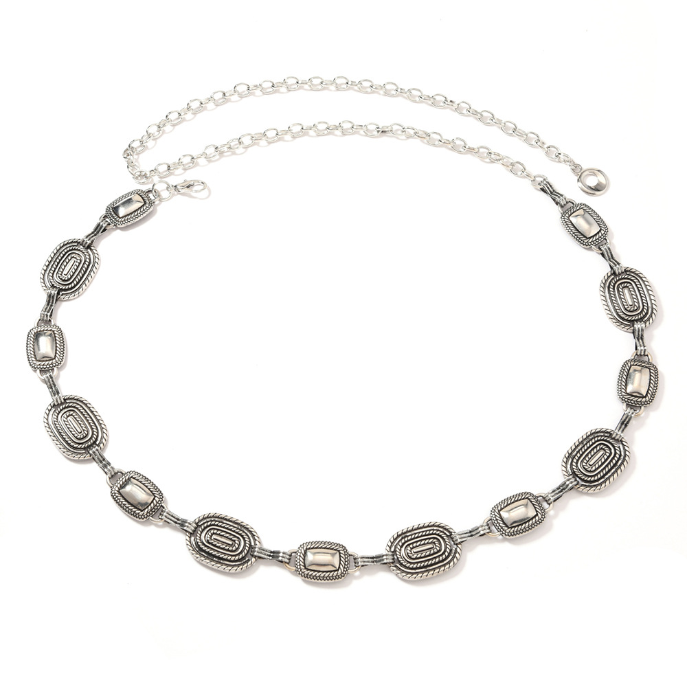 Fashionable Retro Metal Waist Chain for Women, Decorative High-End Matching Dress, Short Skirt, Belt Accessories