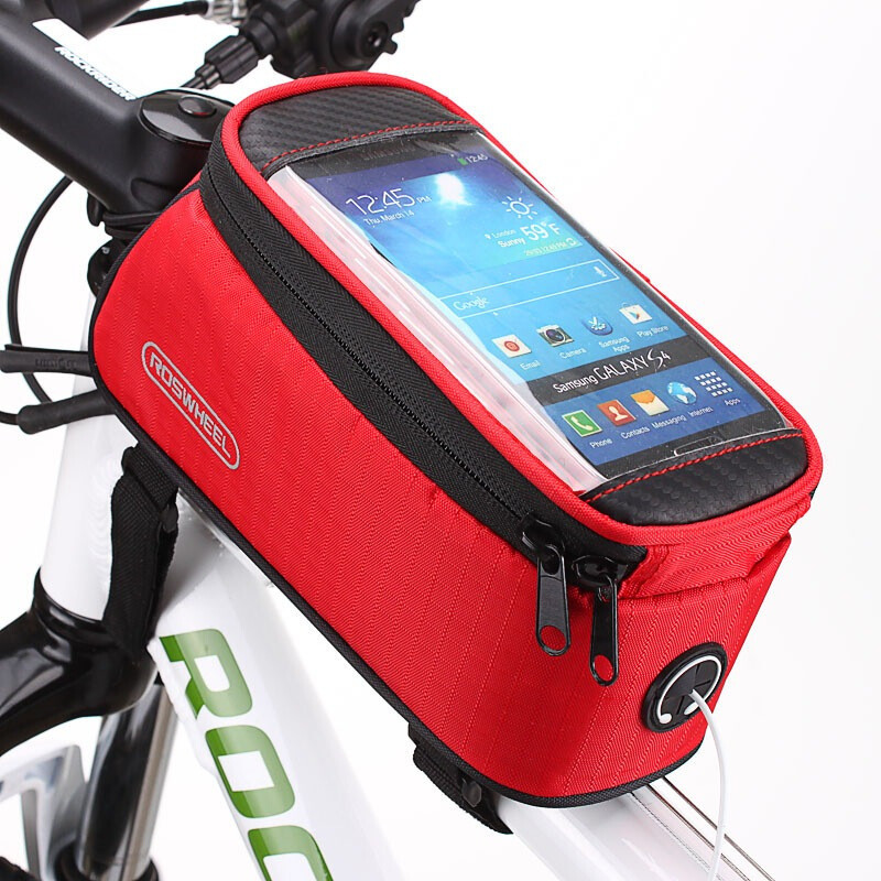 ROSWHEEL Lexuan Mountain Bike Bag Front Beam Bag Polyester Upper Tube Bag Riding Touch Screen Mobile Phone Bag Wholesale