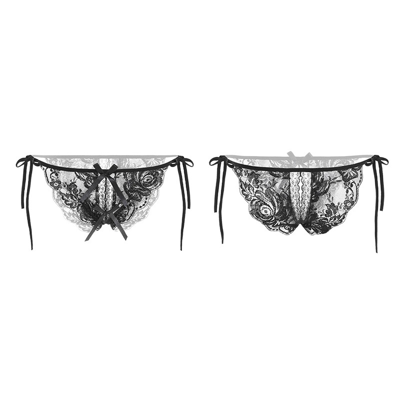 Feimu Export Sexy Lingerie Sexy See-Through Strap Women's Intimates Temptation Open Crotch Lace Thong 7125