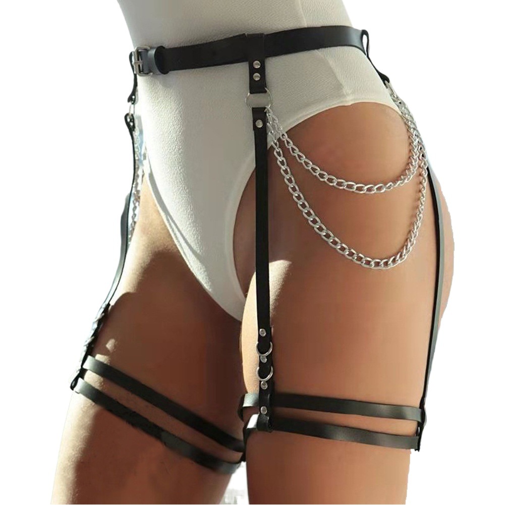 Cross-border New Punk Belt Chain One-piece Body Chain Leg Ring Party Bound Waist Chain Body harness
