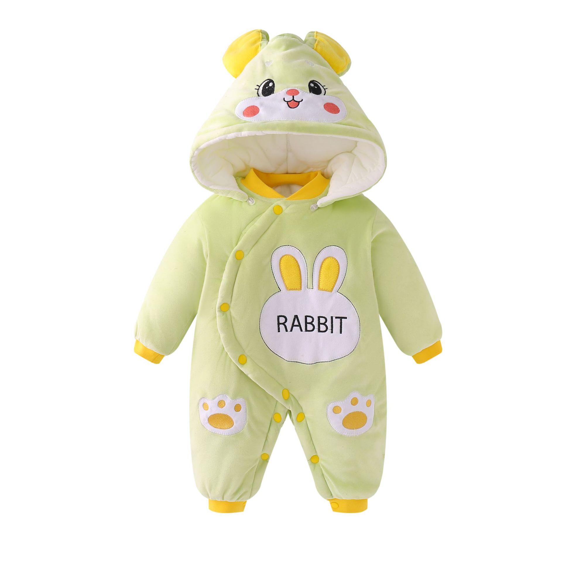 Picture of Baby Jumpsuit quilted super cute romper newborn cute cartoon clothes hooded baby romper