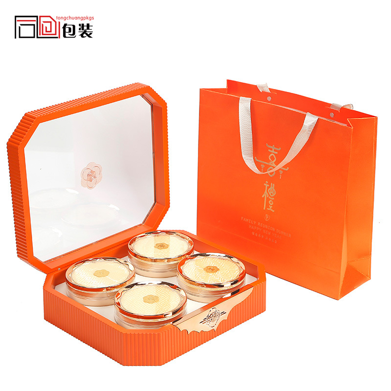Four Spell Universal Gift Box Packaging Box Pilose Antler, American Ginseng, Dendrobium and Cordyceps Tonic High-grade Transparent Gift Box