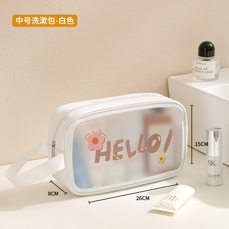 Picture of Waterproof Wash Bag Large Capacity Travel Cosmetic Storage Bag High-grade Sense Portable Transparent PVC Wash Bag for Women