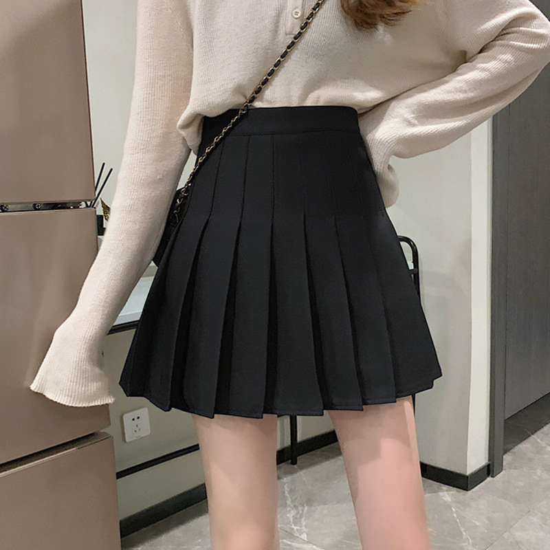 Picture of Spring and Autumn Black Short Skirt 2025 New Style Pleated Skirt Women's Internet Celebrity Slim High Waist A-Line Skirt