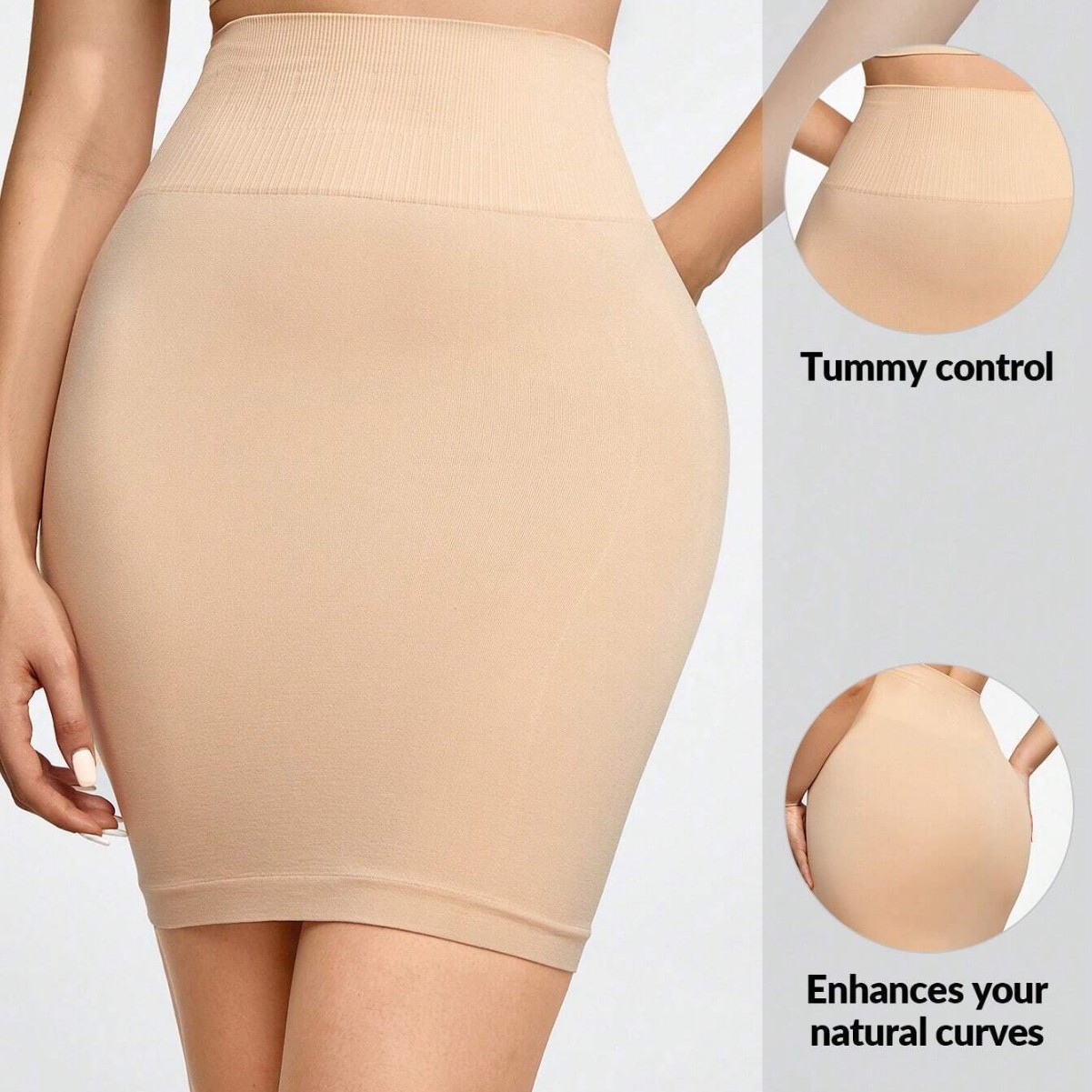 Amazon's Cross-Border Popular Seamless High-Waisted Belly-Control Body-Shaping Skirt Waist-Shaping Body-Shaping Skirt Slim Waist and Tight