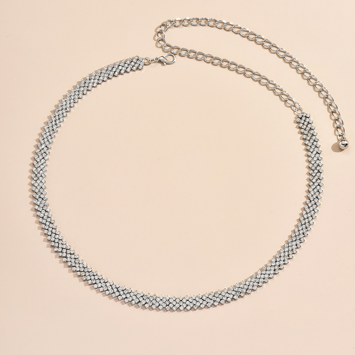 2024 New Full Diamond Women's Light Luxury Elegant blingbling Flash Diamond Waist Chain Cross-border Factory in stock Direct Sales