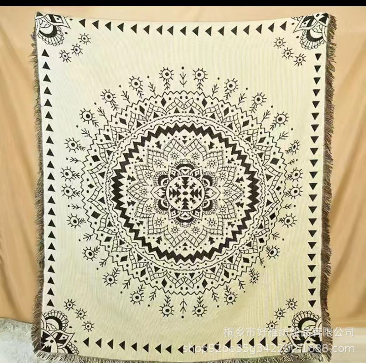 Customized Ins Style Cross-Border Blanket Mandala Home Decoration Tapestry Tie-Dye Ethnic Style Decorative Hanging Cloth Tablecloth Thread Blanket