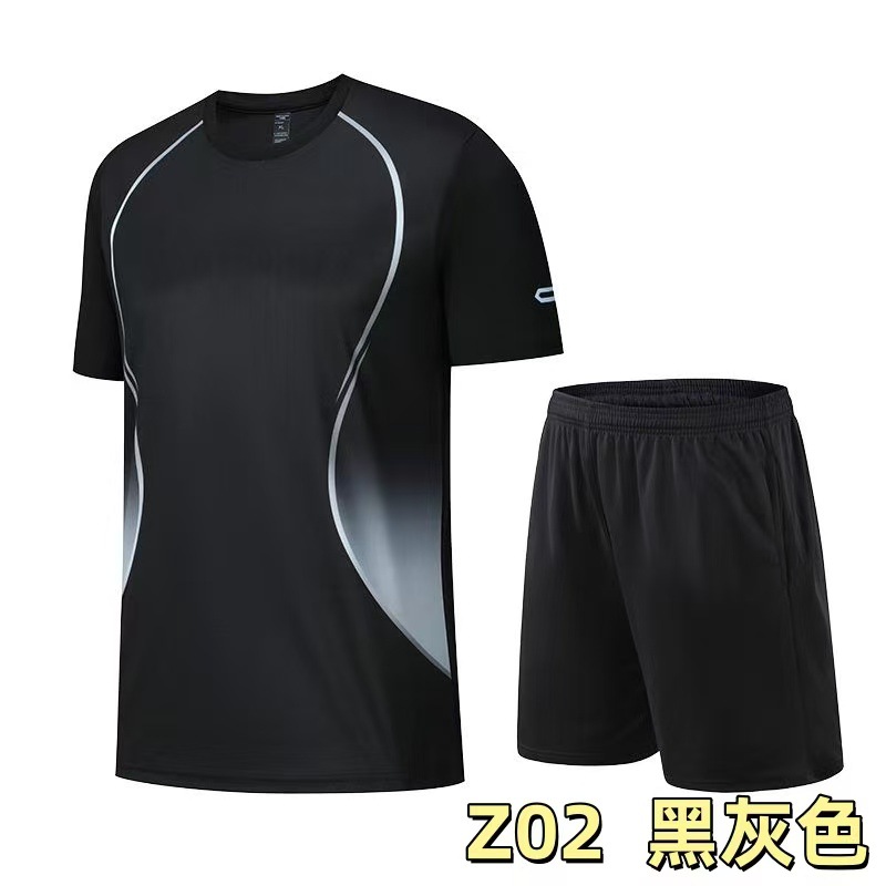 Foreign Trade Summer New Men's Short-sleeved Sports suit Outdoor Quick-drying Casual Running Clothes Football Fitness Training Clothes