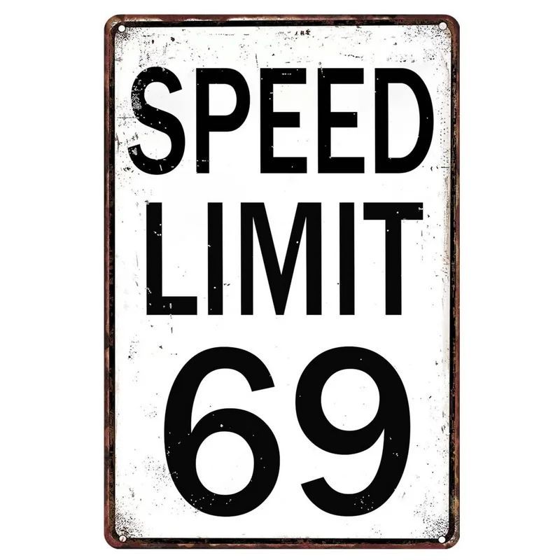 Picture of Retro No Speed Limit Sign Poster American Iron Painting Cross-Border Best-Selling Bar Cafe Wall Decoration