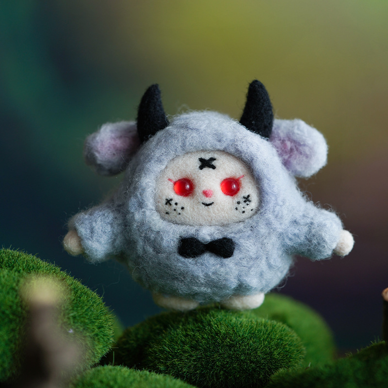 Picture of Velvet rabbit New Year Cartoon Doll wool felt pokes diy material package handmade gift pendant New Year