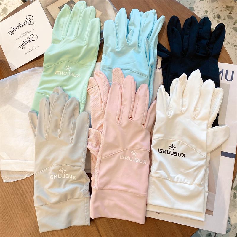 Driving Gloves women's summer sun protection breathable UV protection Ice Silk oversleeve short ice sleeve fashion touch screen