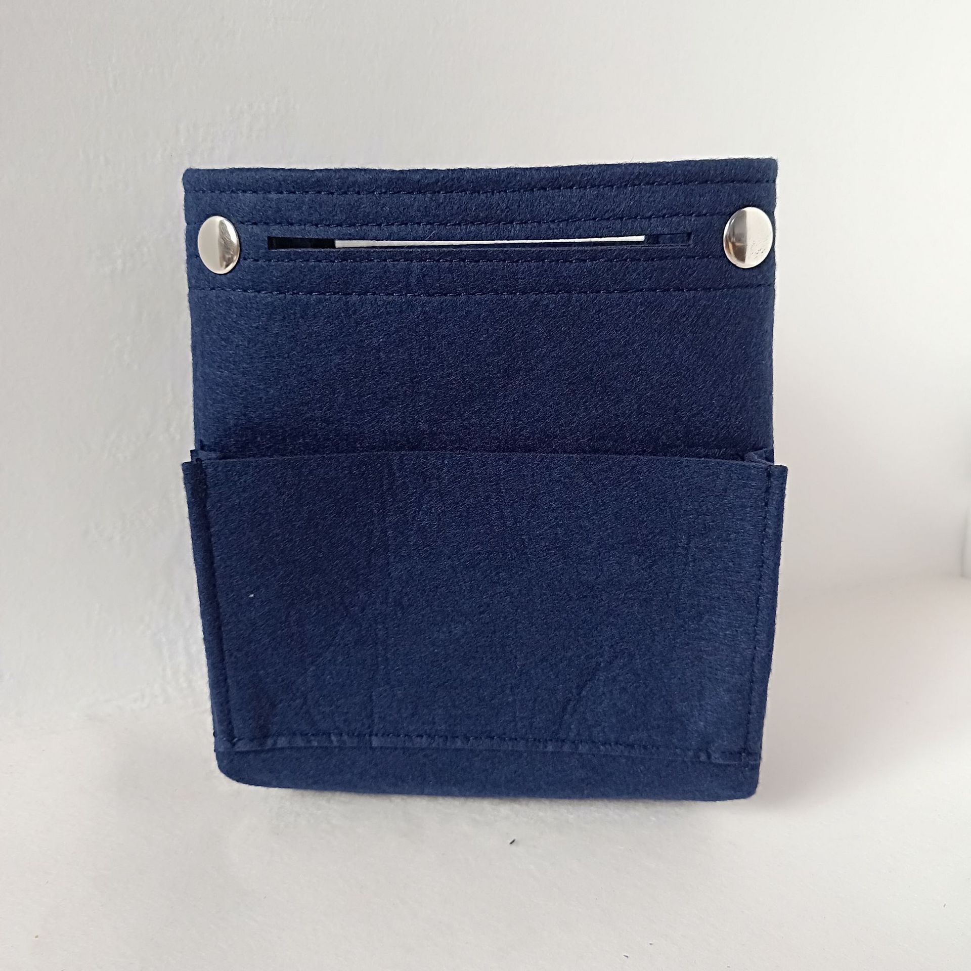 Picture of Factory wholesale felt cosmetic bag multi-functional Women's Travel liner bag large capacity felt snap storage bag