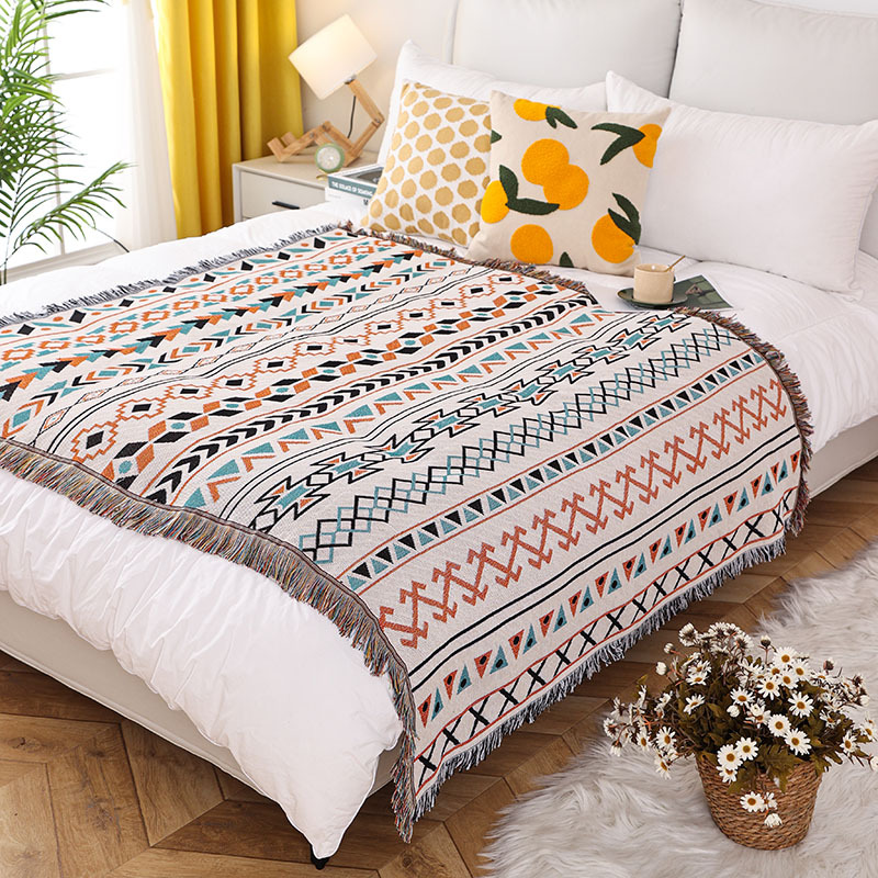 Picture of ins style illustration line blanket camping blanket leisure blanket nap blanket blanket American sofa blanket picnic blanket bed blanket