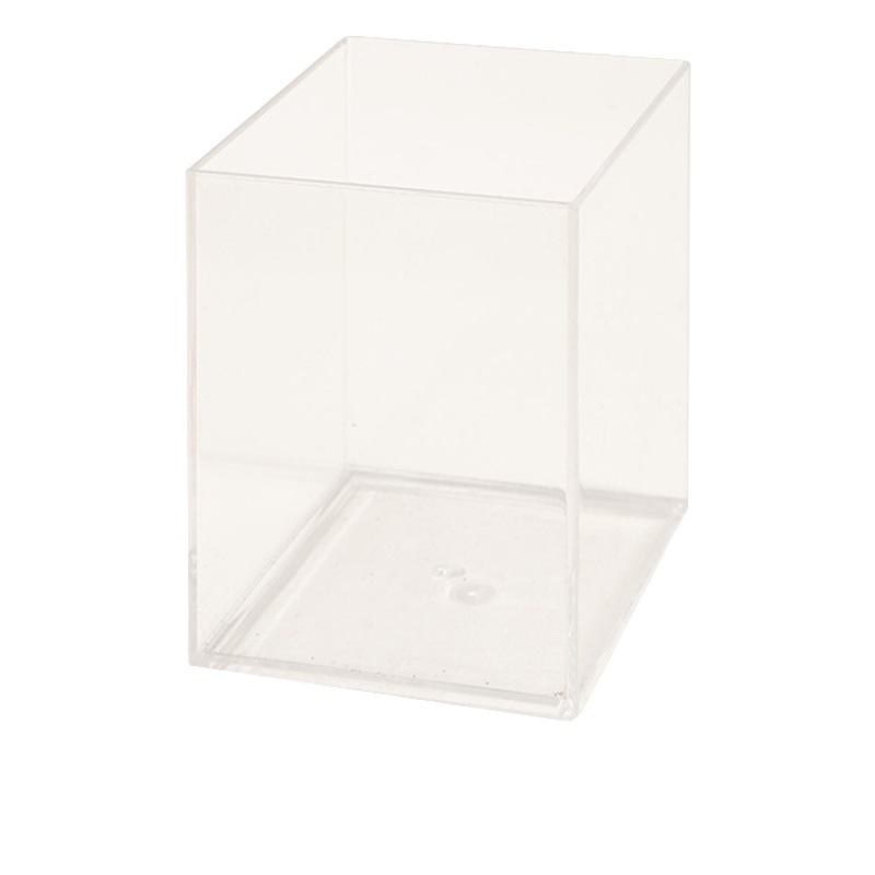 Picture of Transparent pen container plastic acrylic square stationery storage tube pen supplies wholesale student culture business creativity