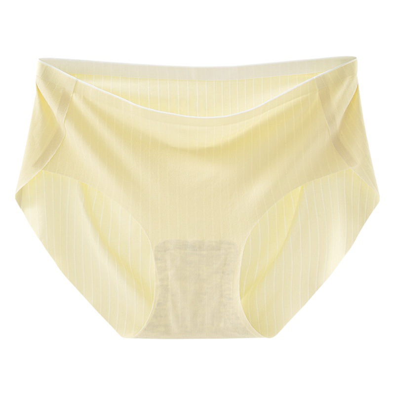 Ice Silk Underwear Women's Traceless Peach Hip Mid-Waist Hyaluronic Acid Antibacterial Bottom Crotch Breathable Comfortable Girls' Large Size Underwear
