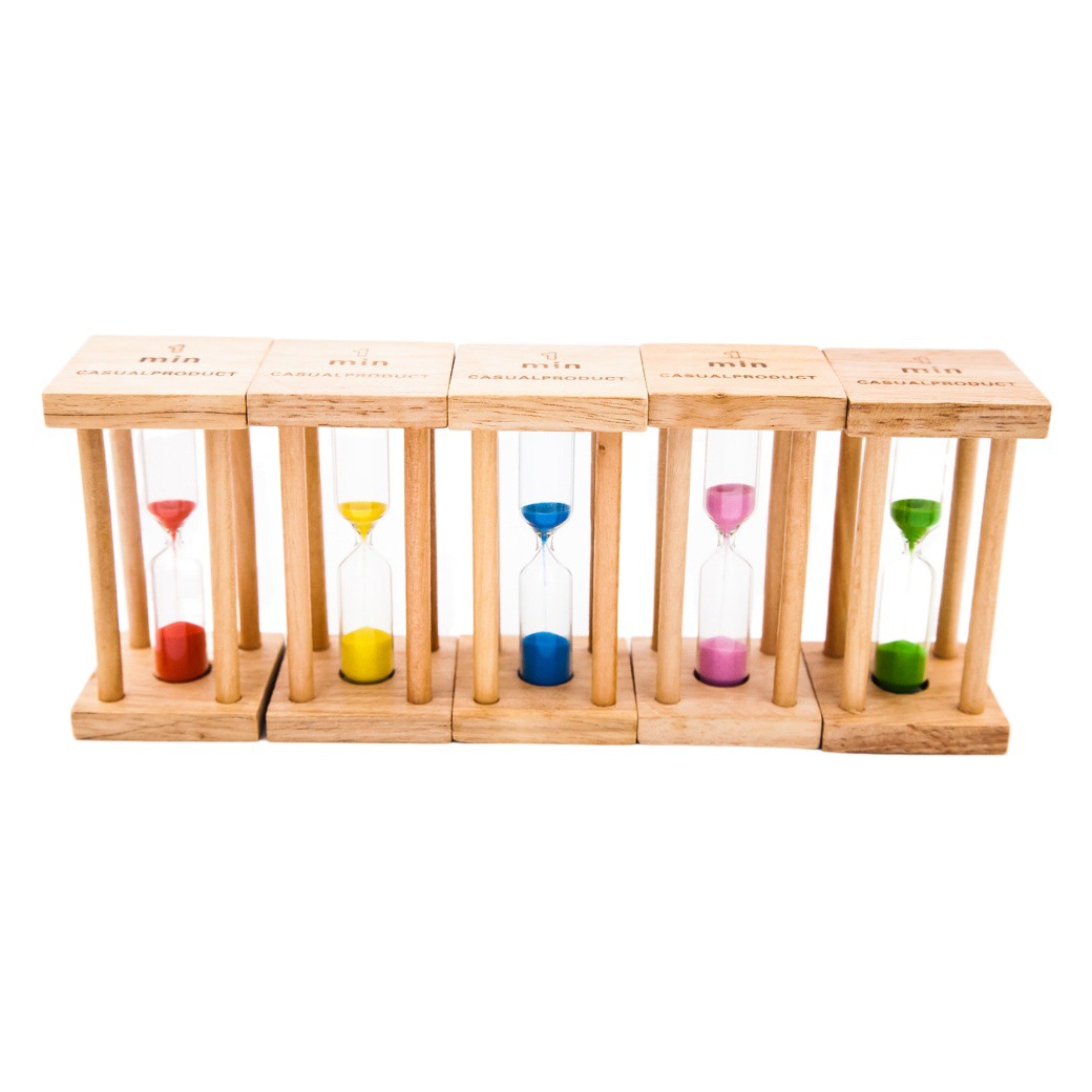 Rubber Wooden hourglass 1/3/5 minutes timer wooden crafts furniture decoration children's gift