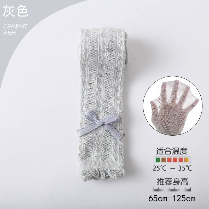 Picture of Girls' mesh leggings summer thin children's pantyhose solid color lace girls' cropped pants mosquito-proof socks wholesale