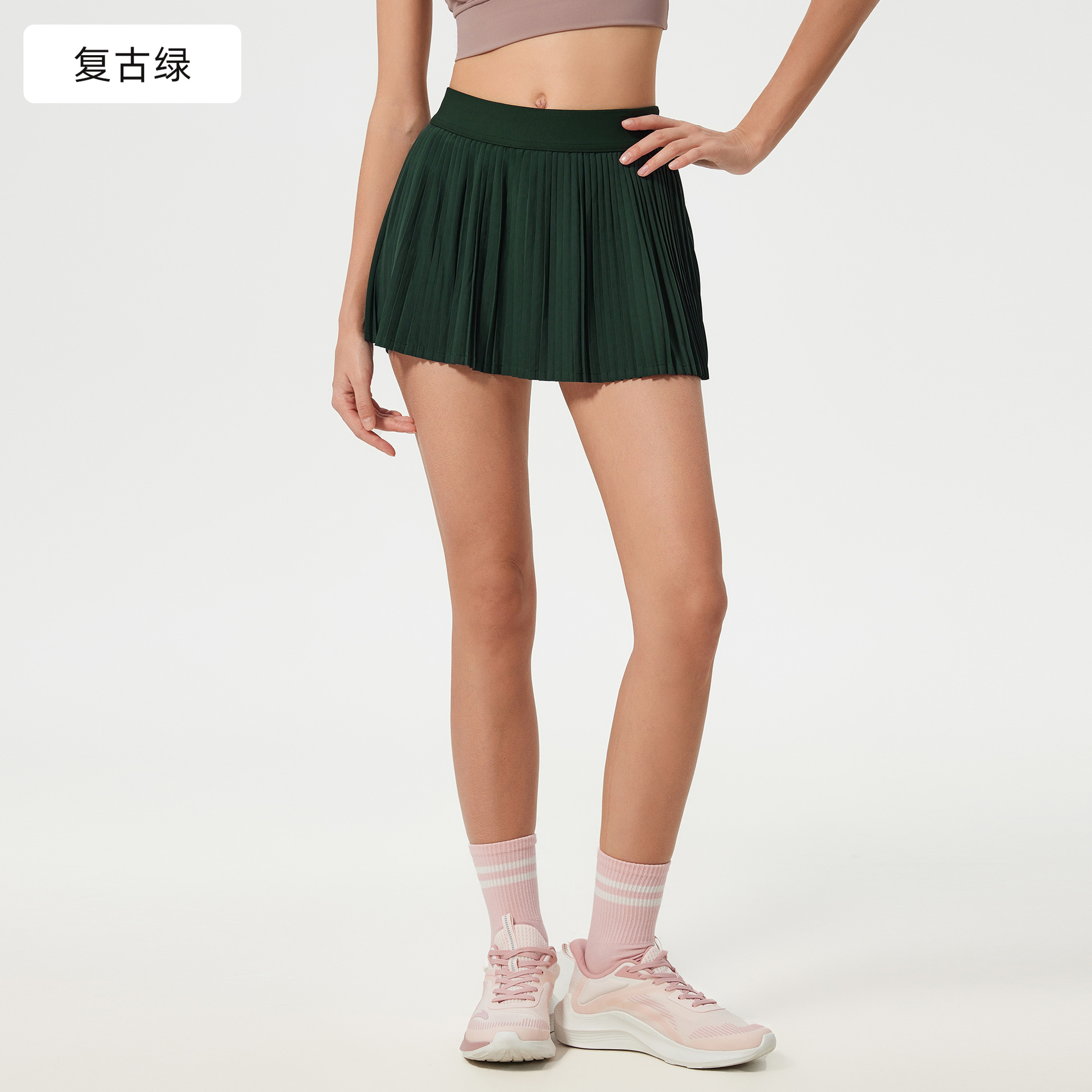 Picture of Ice Breathable Outdoor Sports Skirt Women's Belt Lining Anti-running Tennis Skirt Yoga Fitness Skirt D25008