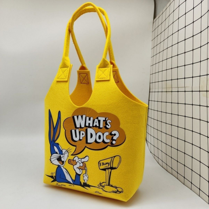 Picture of New Cyber Celebratory Cartoon Student Handbag Super Cute Cartoon Cute Rabbit Felt Bag Full Moon One Year Old Bag Mend-up Bag