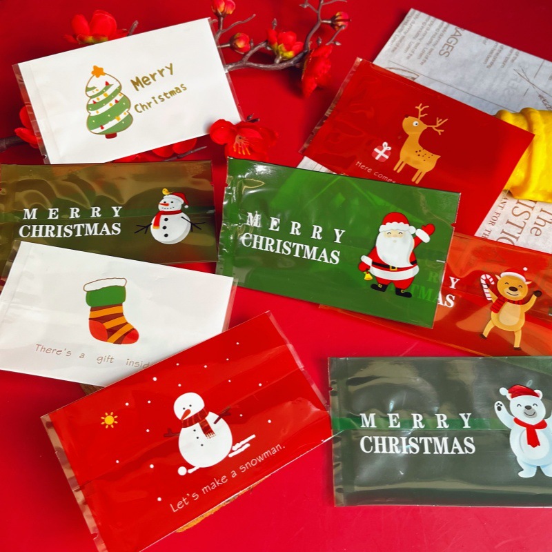 Christmas Gift Machine Sealing Bag Kindergarten Prizes Children Christmas Candy Cookie Packaging Bag Cartoon Gift Bag