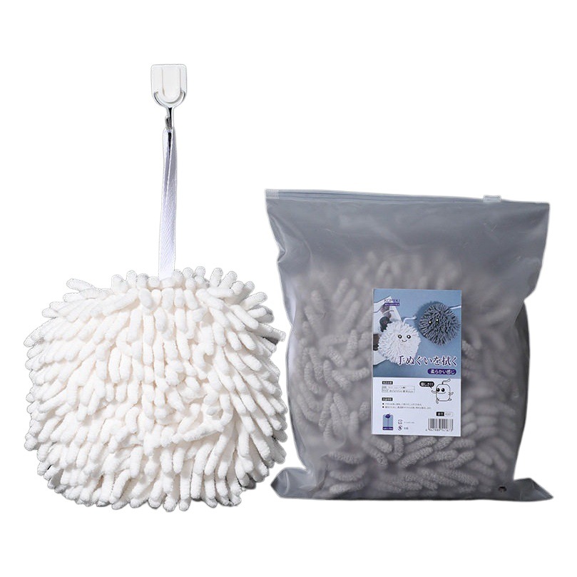 KOMEKI. Chenille handball hanging towel kitchen thickened absorbent quick-drying toilet simple dishcloth