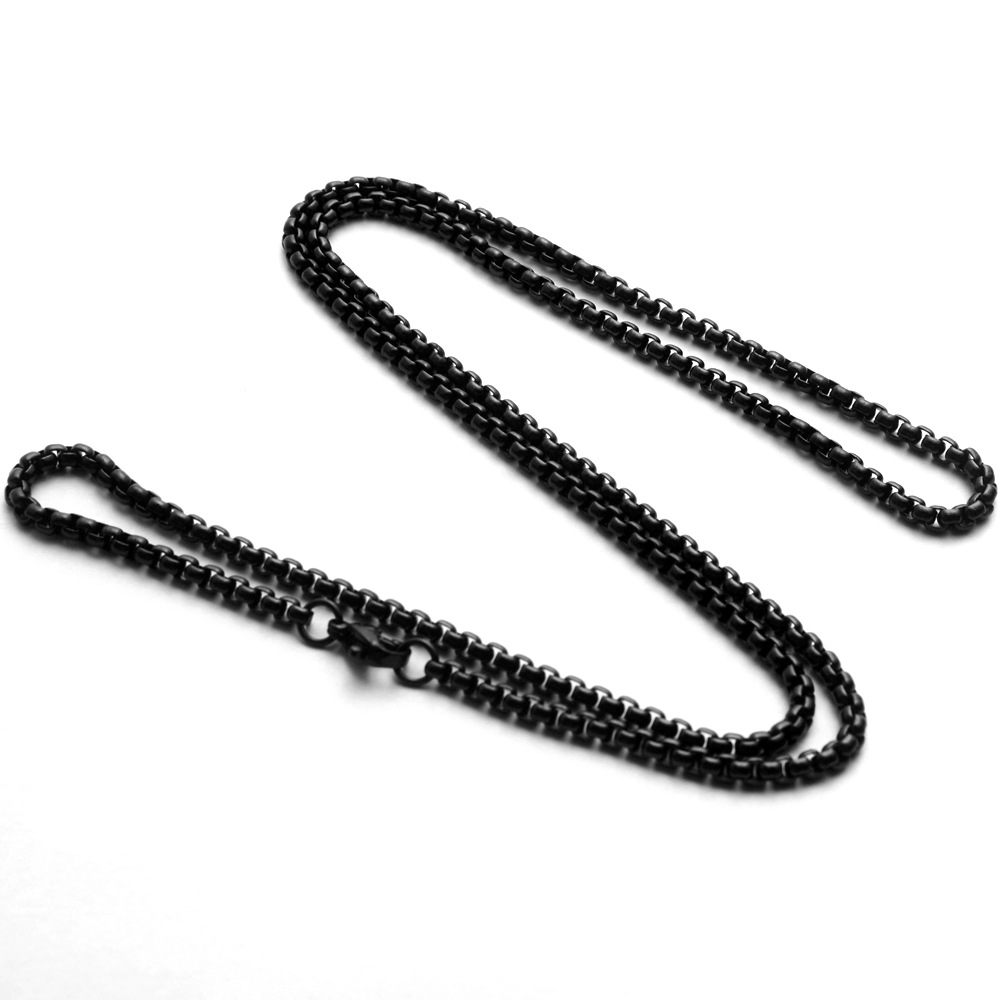 Picture of Stainless Steel Square Pearl Necklace Titanium Steel Jewelry with Chain Women's Versatile Chain Wholesale DIY Accessories European and American Men