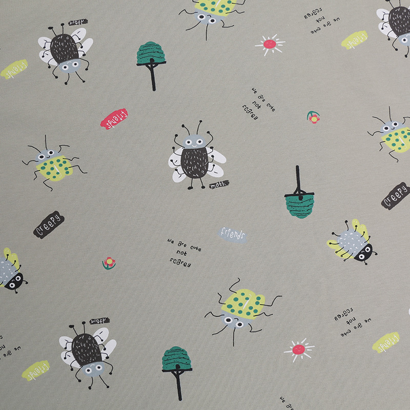 Picture of Lycra Cotton Cartoon Printed Sweat Fabric Spandex Stretch Knitted Fabric Combed Cotton Children's Underwear suit T-shirt Fabric