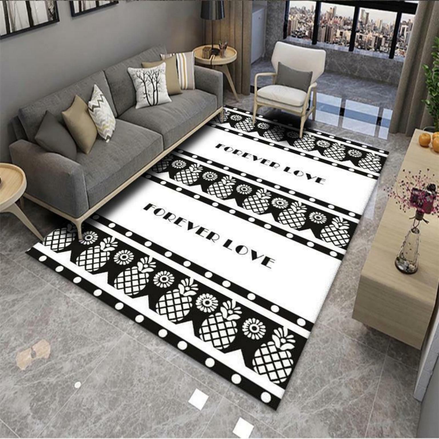 Picture of Modern Simple Living Room Carpet Geometric Pattern Home Study Sofa Printing and Dyeing Carpet Homestay Hotel Carpet Floor Mat