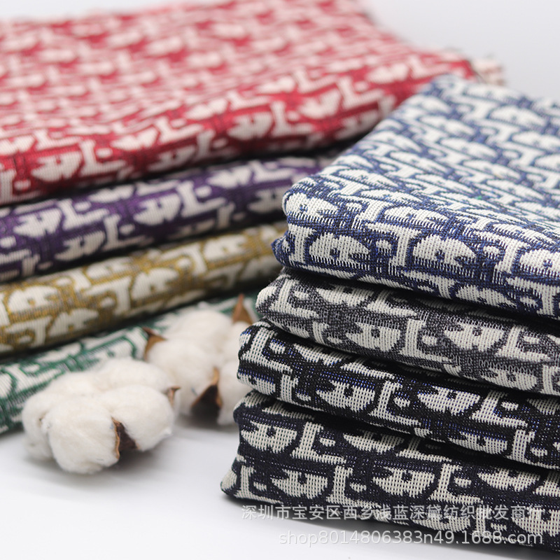 Factory wholesale elastic jacquard fabric coat bag hat fabric thick sofa fabric