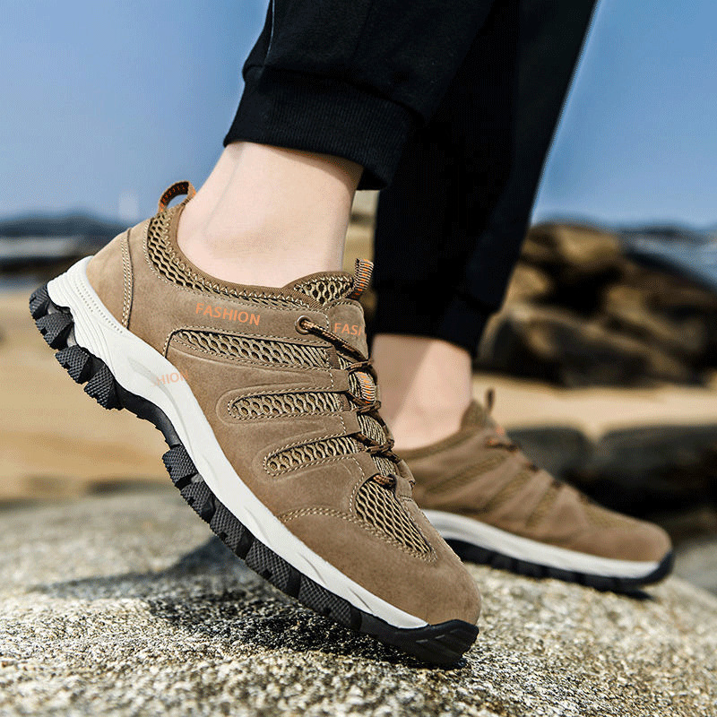 Summer Breathable Mesh Casual Sports Shoes, Men's Mesh Shoes, Hollow Hiking Shoes, Breathable Single Shoes, Wading Shoes, Trendy Shoes