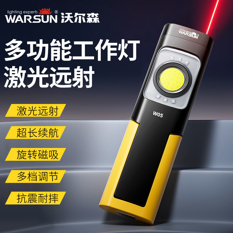 Wallson W05 flashlight strong light charging super bright outdoor long-range small portable fan lamp super micro work