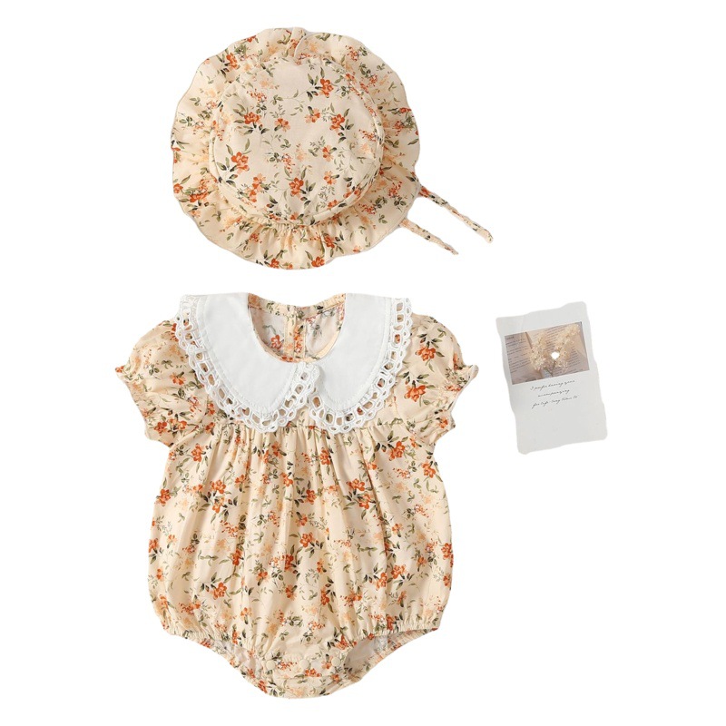 Baby's Summer Clothes for Newborns Korean Style Women's Baby's Jumpsuit Stylist for One Hundred Days Summer Thin Bag Fat Clothes