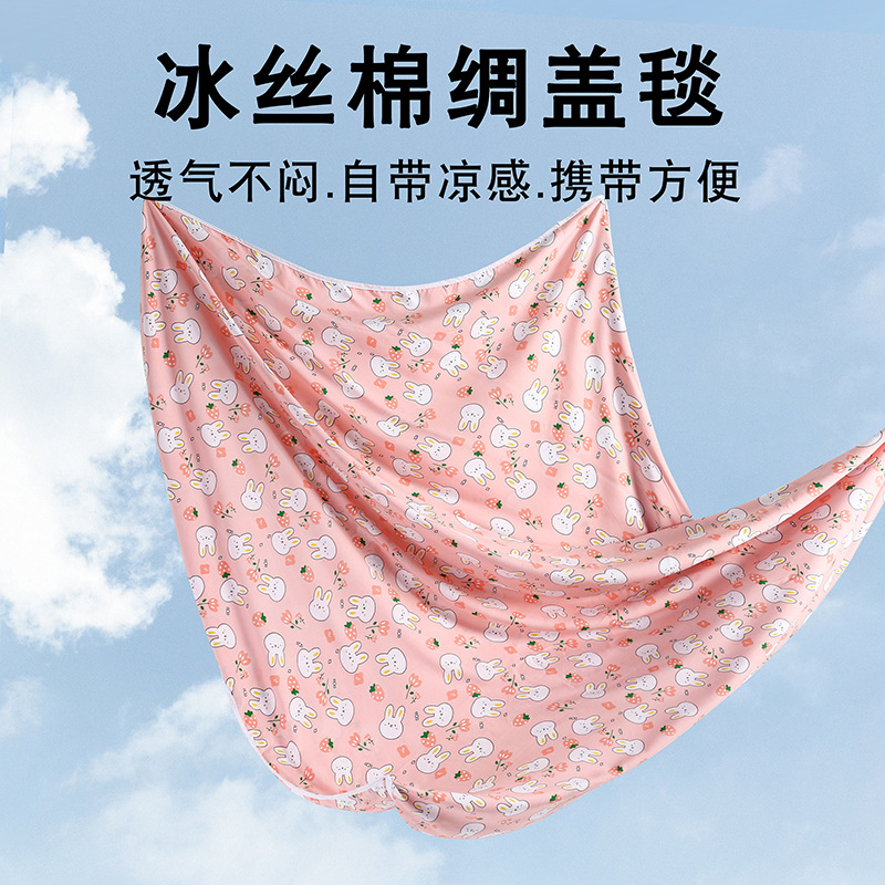 Picture of Summer Cotton Silk Artificial Cotton Double Layer Thin Quilt Cotton Silk Baby Blanket Baby Summer Household Sheds Children's Summer Cool Quilt